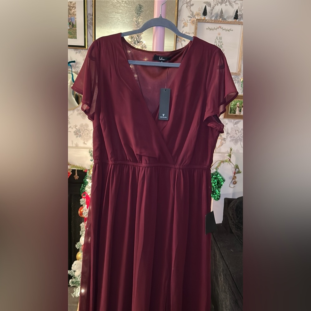 Deep Red Wine Maxi Dress